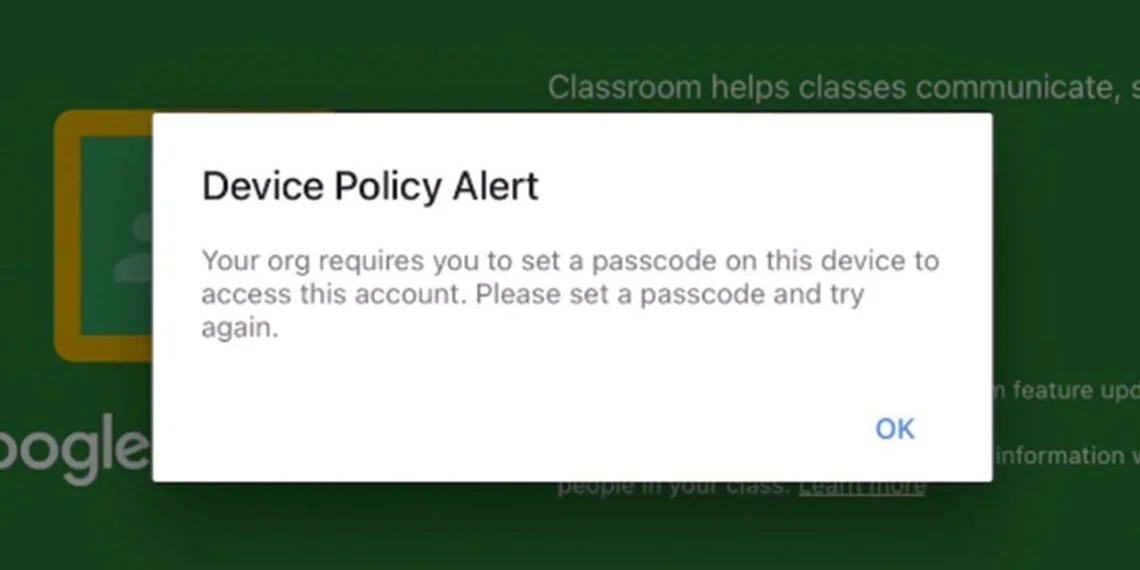 device policy error