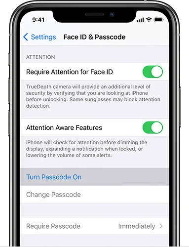 ios14 iphone settings passcode